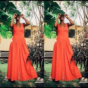 Free People Red Jumpsuit